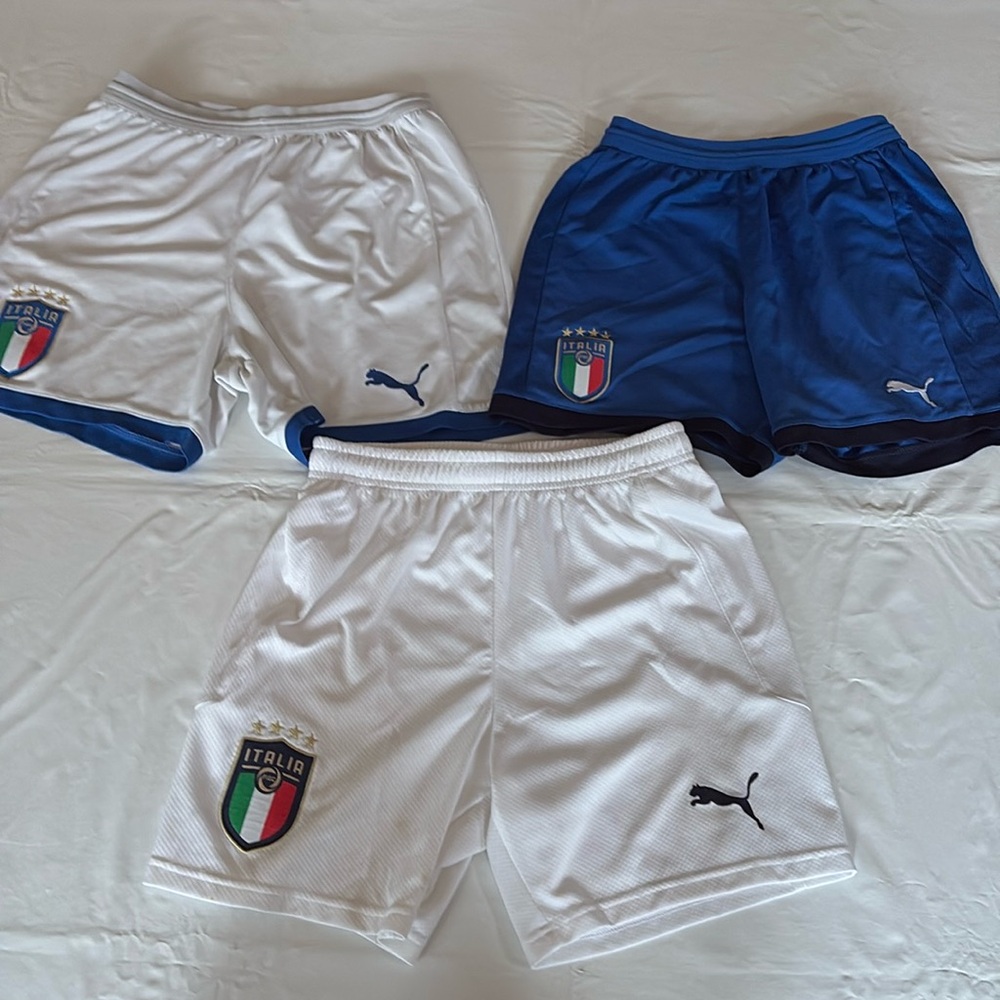 Italy Puma kids soccer shorts 3 pack